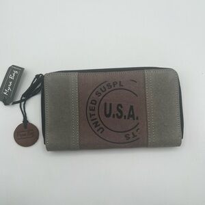 Myra Bag Khaki and Brown USA Magic Wallet
